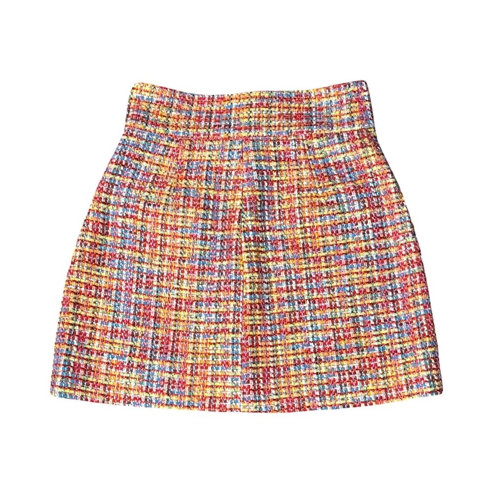 Song Of Style Lyric Mini Skirt Womens Small Rainbow Tweed Pearl Button - Picture 6 of 10